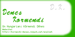 denes kormendi business card