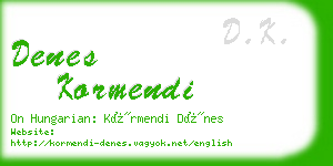 denes kormendi business card